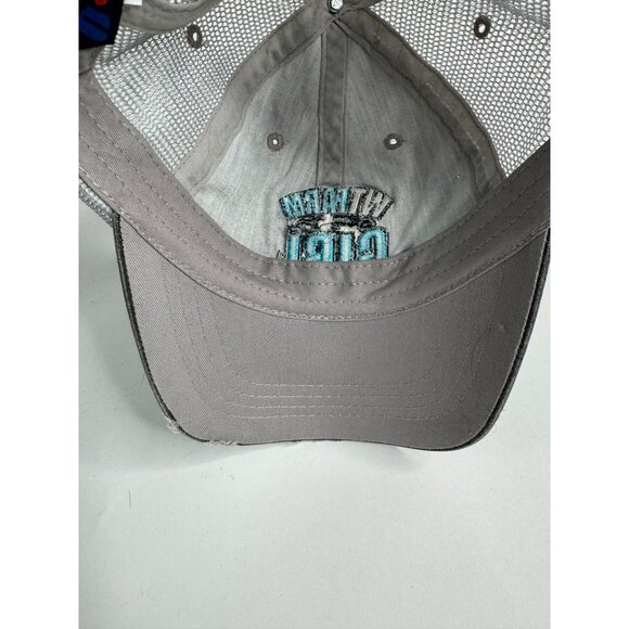 WT Farm Girl Distressed Trucker Hat YouTube Logo Embroidered Adjustable One Size - Picture 4 of 16
